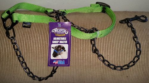 Weaver leather nylon adjustable sheep halter with chain lead new with tags for sale