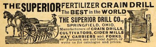 1890 ad superior fertilizer grain drill farm equipment agricultural aag1 for sale