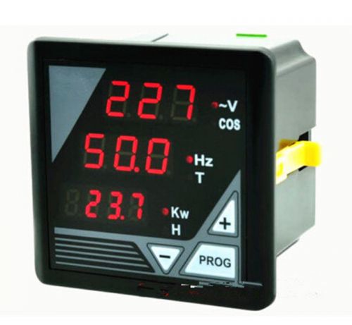 NEW LED Generator V Voltage Hz Kw Power COS Hour Time Digital Panel Meter 6 in 1