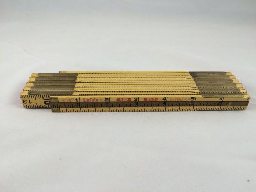 Lufkin No. X46 Six Foot Red-End Folding Wood Brass Extension Rule