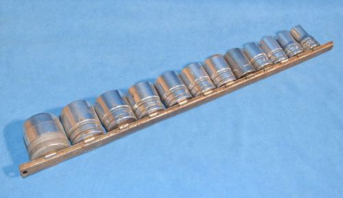 Snap on tools 1/2&#034; drive 12pc shallow fractional socket set sae 1/2&#034;-1 3/16&#034; for sale