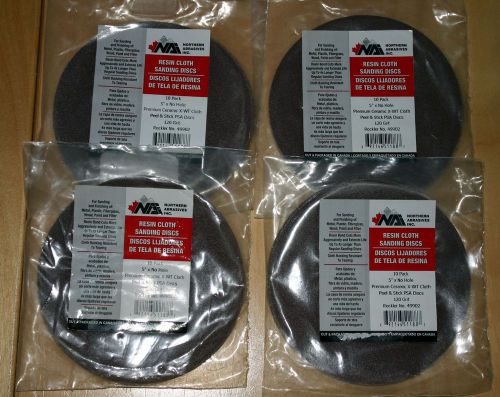 Lot of 40 Northern Abrasives 120 Grit Resin Sanding Discs 5&#034; No Hole Free Ship