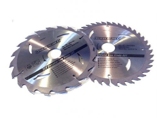 Silverline 2 Pack 190mm TCT Circular Saw Blades 20T 40T 30mm Bore 25mm 20mm
