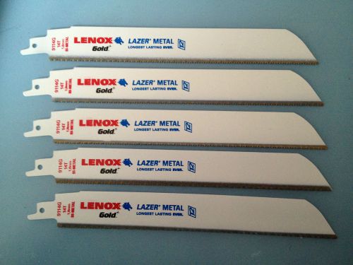 5 x lenox gold lazer metal bi-metal titanium edge 9108g 8t reciprocating blades for sale
