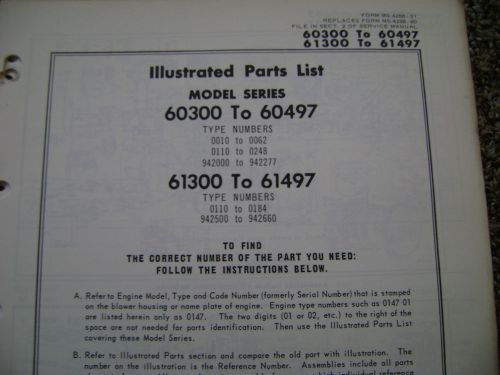 briggs and stratton parts list model series 60300 to 60497 and 61300 to 61497