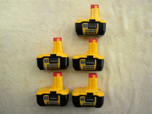 5 New GENUINE Dewalt DC9180 18V Lit-Ion Batteries For Drill, Saw, 18 Volt XRP