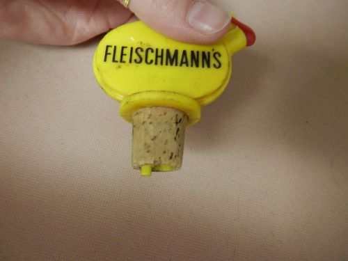 RARE Fleischmann&#039;s Liquor Bottle Cork Plastic Flip Open Spout.Yellow &amp; Red #1679