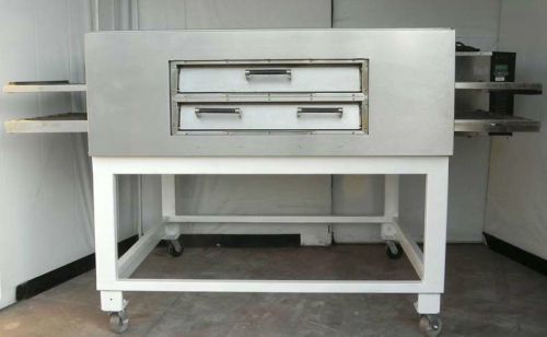 Lincoln impinger x2 3270 natural gas conveyor pizza oven double belt high volume for sale
