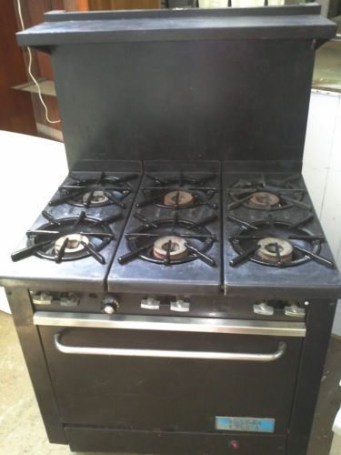 Franklin vintage 6 burner gas range w baking oven cooking equipment for sale