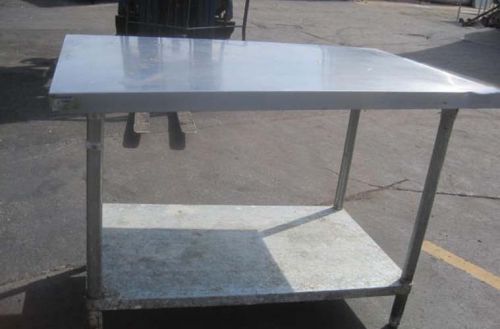 48&#034; Stainless Steel Flat Top Work Table with Undershelf