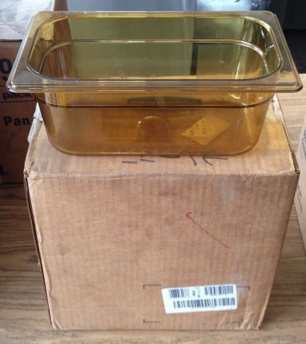 Case of (6) Rubbermaid 211P Amber 1/4 Size Hot Food Pan