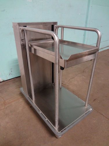 &#034; burlodge &#034; h.d. commercial s.s. spring loaded mobile serving tray dispenser for sale