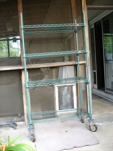 Metro super erecta antimicrobial mobile wire shelving.