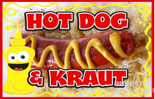 Hot Dog &amp; Kraut Decal 14&#034; HotDogs Concession Food Truck Van Vinyl Sticker