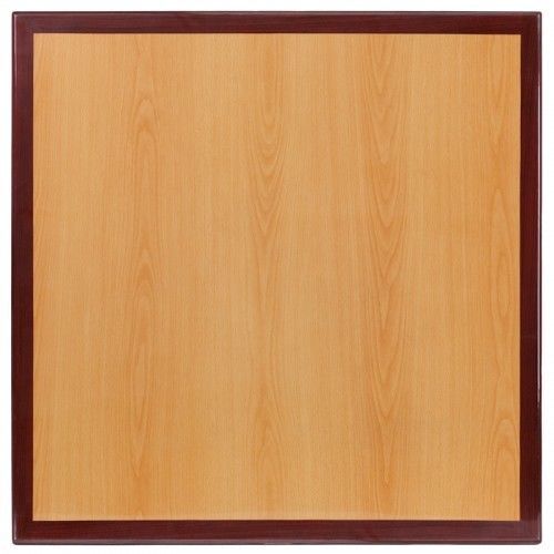 Flash Furniture TP-2TONE-3636-GG Square Two-Tone Resin Cherry and Mahogany Table