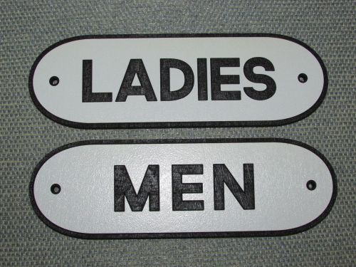 Vintage Retro Style Ladies &amp; Men Black &amp; White Restroom Signs Set