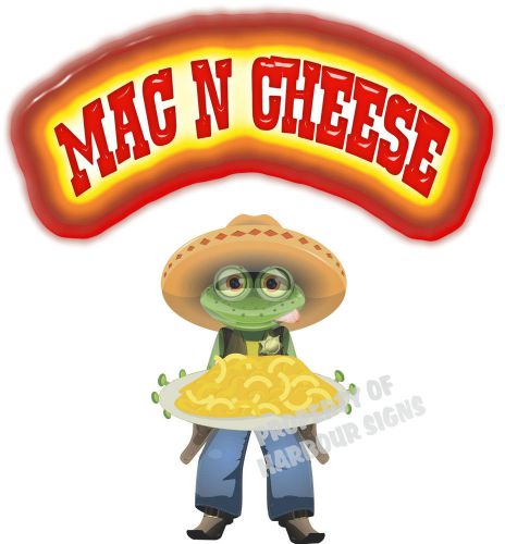 Mac N Cheese Decal 14&#034; Food Truck Concession Restaurant Western Frog Theme