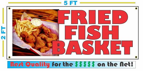 Full Color FRIED FISH BASKET BANNER Sign NEW Larger Size Best Quality for the $$