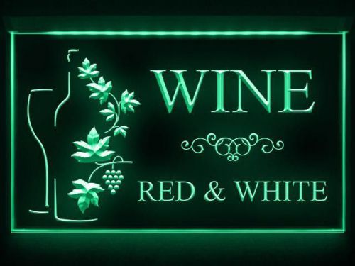 CB028 B Wine Red &amp; White Pub Bar Restaurant LED Light Sign