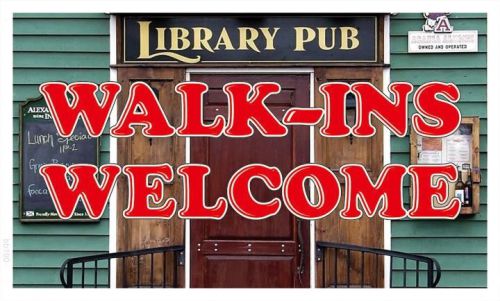 bb190 Walk Ins Welcome Bar Pub Banner Sign
