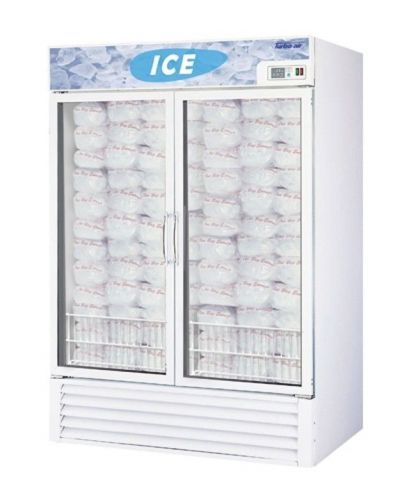 New turbo air 49 cu ft 2 glass swing door ice merchandiser freezer for sale