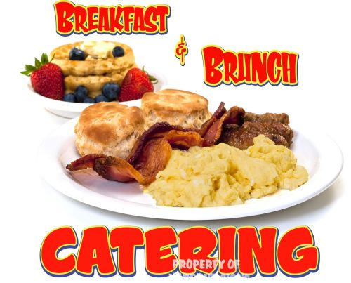 Breakfast Brunch Catering Cater Concession Food Truck Van Vinyl Menu Decal 14&#034;