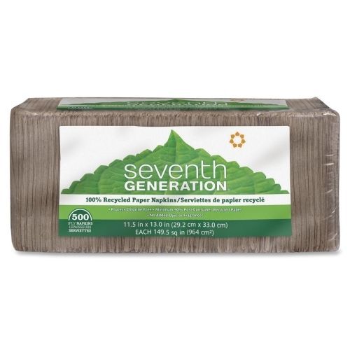 Seventh generation 100% recycled napkins - 1 ply - 500 / pack - brown for sale