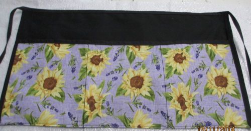 Waiter/waitress Server Waist Apron, SUNFLOWERS IN LAVENDER