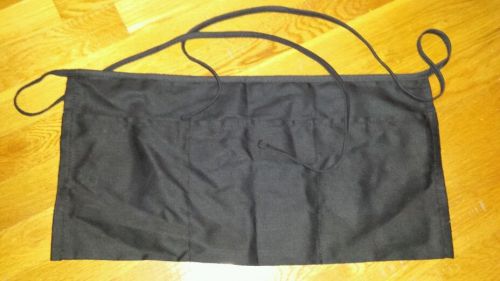 3 Black 3 Pocket Waiter Aprons and Books