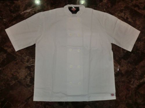 Dickies Chef Collection 10 Button White Short Sleeve Coat Sz M NWT