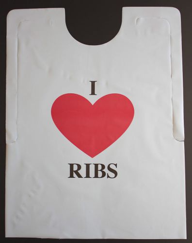 DISPOSABLE I LOVE RIBS BIBS  25 PACK  PLASTIC