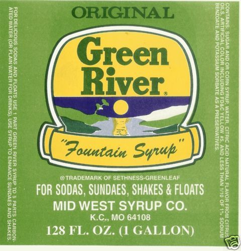 GREEN RIVER  *  Soda Fountain Syrup - 1  gallon