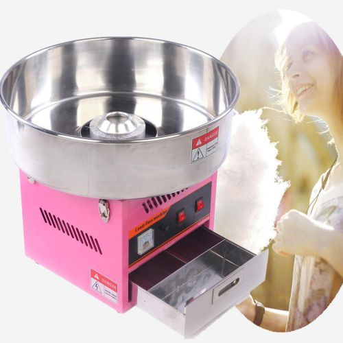 Good quality electric commercial candy cotton fairy floss maker machine pink for sale