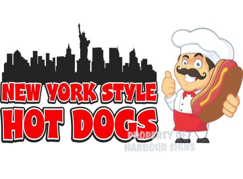 New York Style Hot Dogs Decal 8&#034; Concession Food Truck Stand Cart Vinyl Sticker
