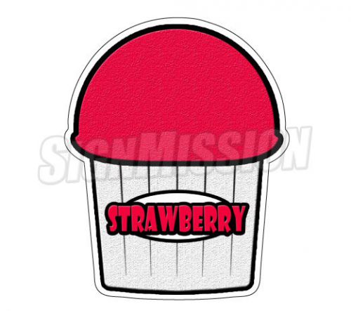 STRAWBERRY FLAVOR Italian Ice Decal shaved ice cart trailer stand sticker