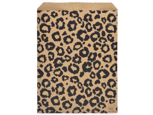 lot 50 Kraft Paper Shopping Bags Retail Gift Sacks Safari Leopard Print 8.5x11&#034;