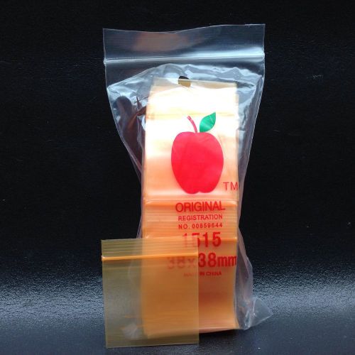 100 Ziplock Bags Orange Apple 1 1/2 x 1 1/2 Jewelry Bag 150150