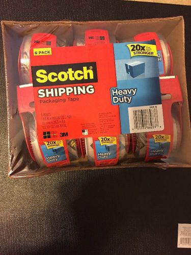 Scotch 3M Heavy Duty Packaging Packing Shipping Tape 2 x 800&#034; 6 Rolls Dispenser