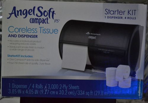 Angel Soft Coreless Tissue and Dispenser Starter Kit w/ 4 rolls