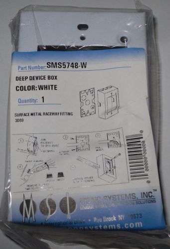 (10 Pcs) Mono-Systems, SMS5748-W, Deep Device Box, White, Surface Metal Raceway