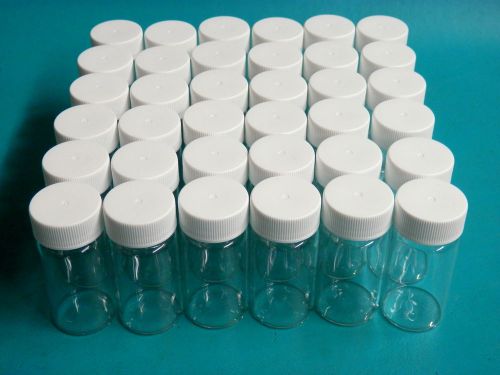 36 20ml Clear Glass Vials W/Lids Lab Chemical Sample Fragrance Bottles 27x57 mm