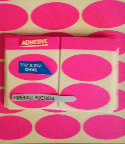 200+ peel &amp; stick labels large oval hot fuchsia color yardsale address crafs for sale