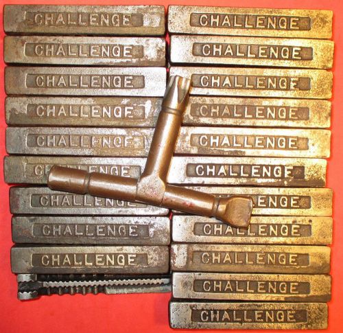 20 Challenge 4&#034; Jumbo Quoins With Key All Tested Letterpress Chase Lock Up