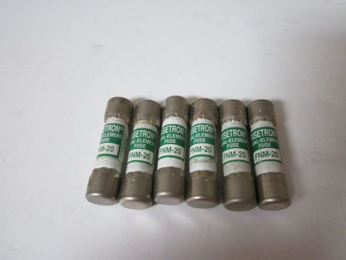 Lot of 6 cooper bussmann fnm-20 fuse new no box for sale