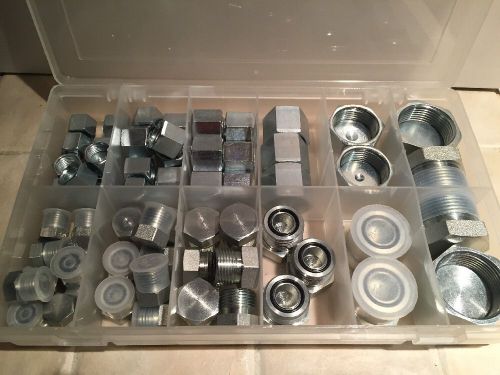 Hydraulic orfs o-ring face seal ors plug and cap kit 64pc for sale