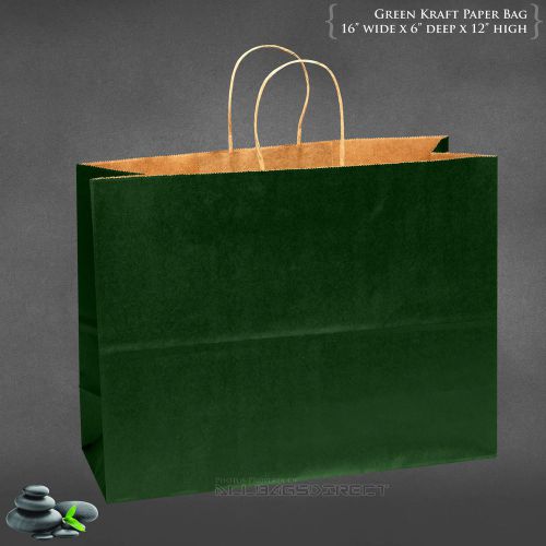 100 pcs Green Paper Bags Gift Bags Retail Bags merchandise bag 16&#034;x6&#034;x12&#034;