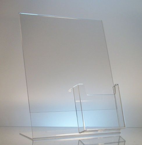 NEW Dazzling Displays Acrylic 8.5 x 11 Slanted Sign Holders with Brochure Holder