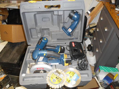 14.4 volt ryobi cordless drill, saw &amp; light - complete set for sale