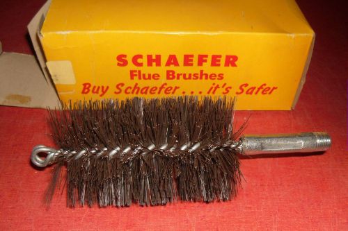 Vintage SCHAEFER 2 3/4&#034; Flue Wire Brush Old NIB Cannon Pipe Tube Cleaner