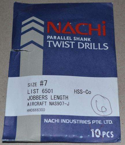 NACHI #7 HSS/COBALT DRILLS JOBBERS LENGTH-AIRCRAFT &#034;NEW&#034; - 6 Pcs